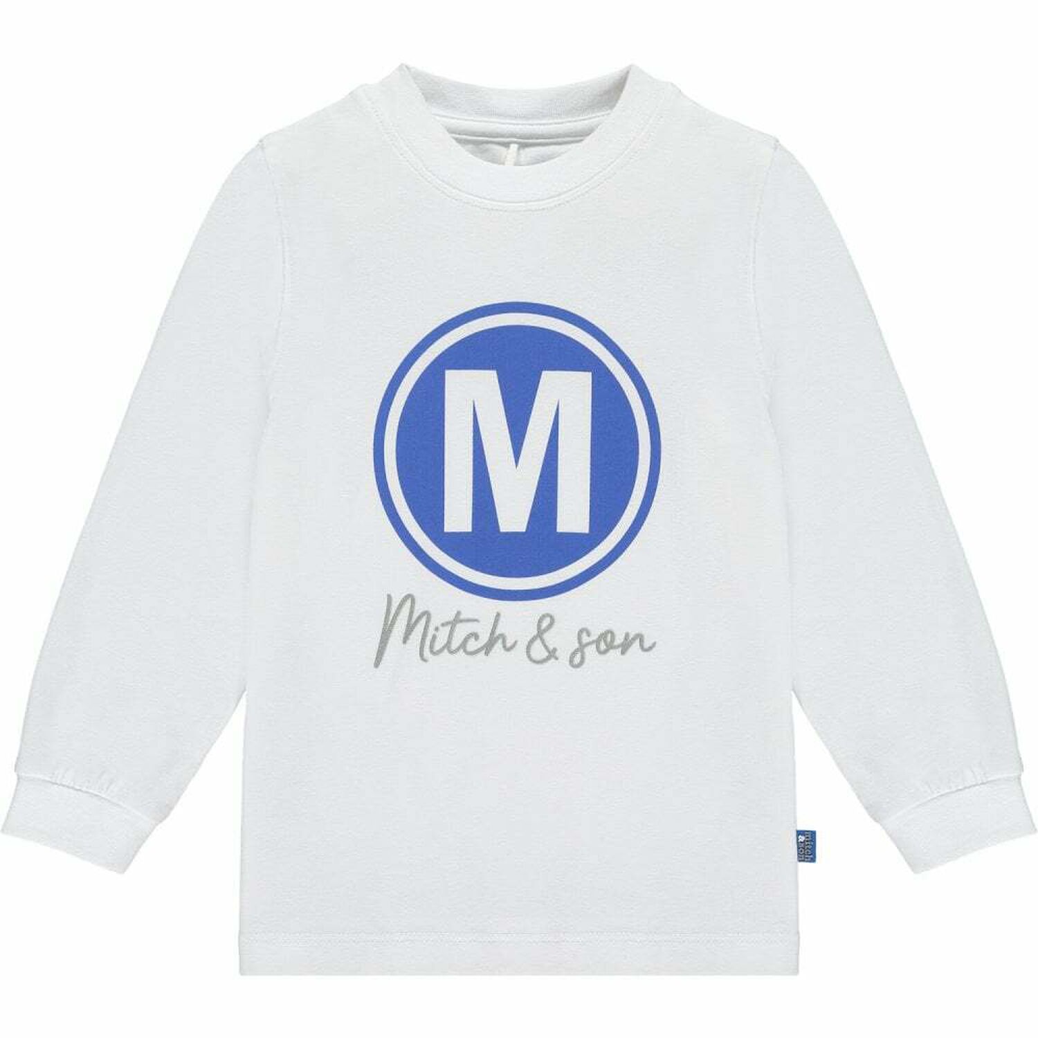 Boys White Logo Long Sleeve Top, 1, hi-res image number null