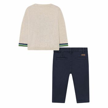 Younger Boys Navy Blue Robot Trouser Set