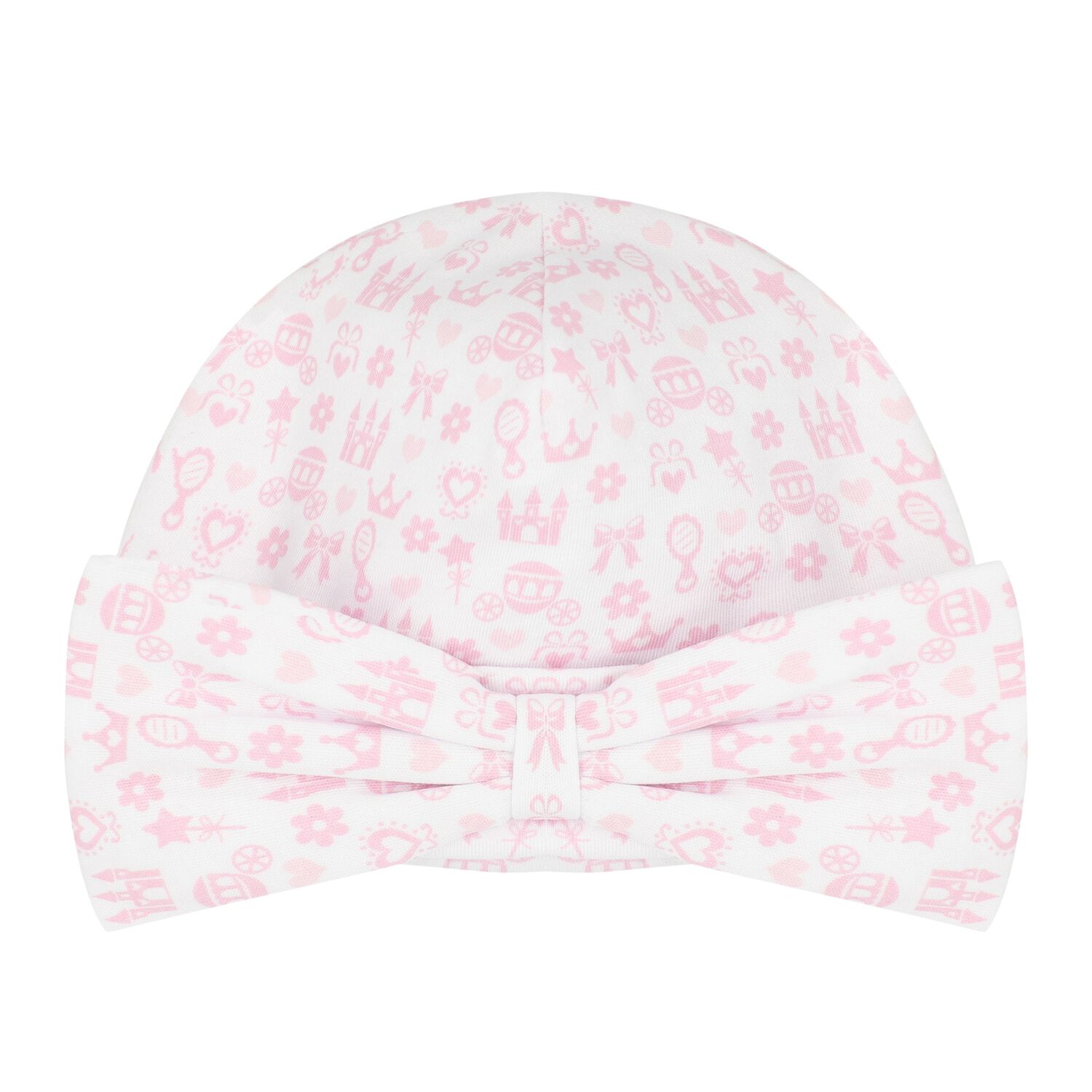 Baby Girls White & Pink Royal Hat, 1, hi-res image number null