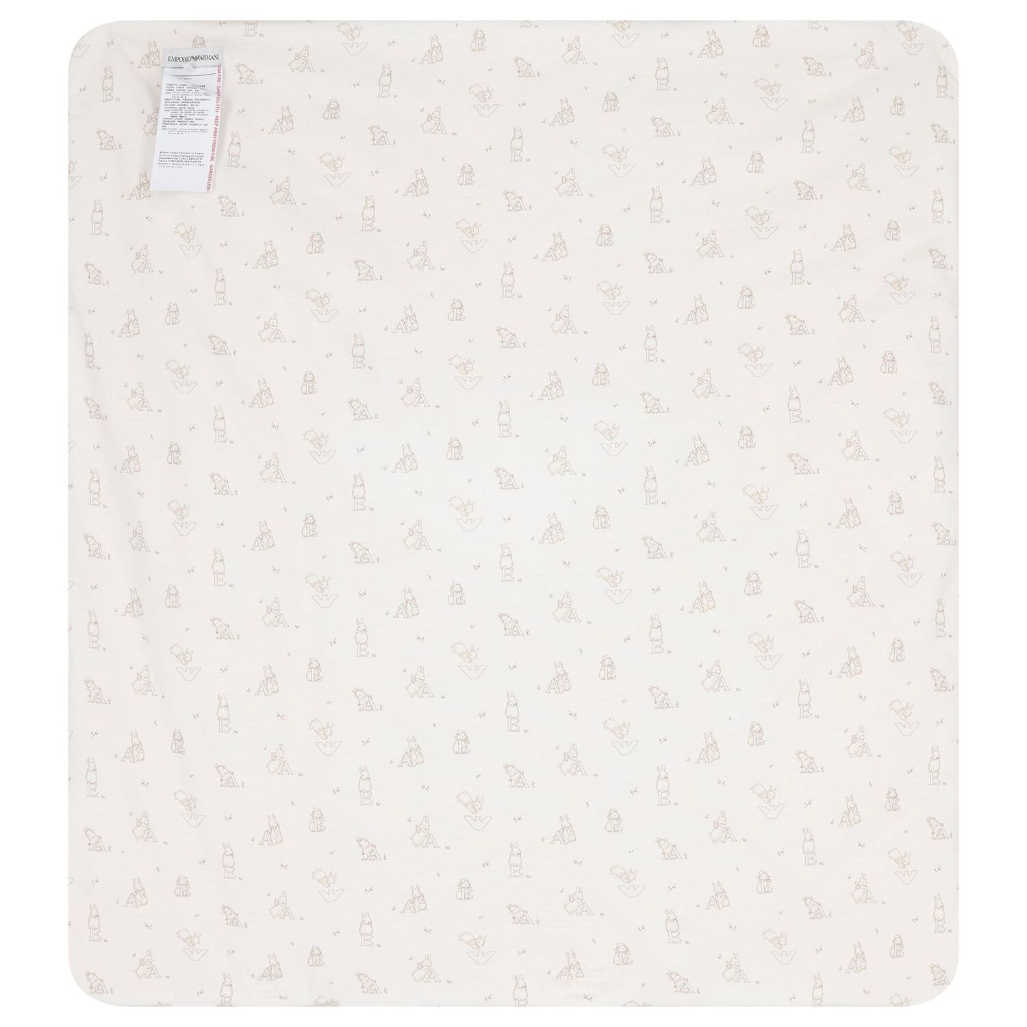 Ivory Fleece Eagle Logo Baby Blanket, 1, hi-res