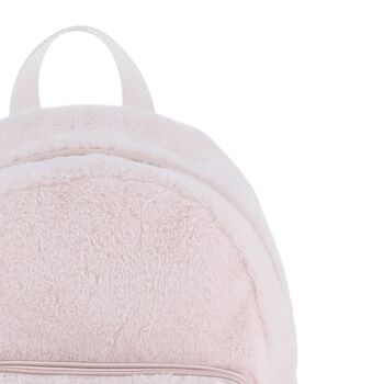 Girls Pink Faux Fur Choupette Backpack