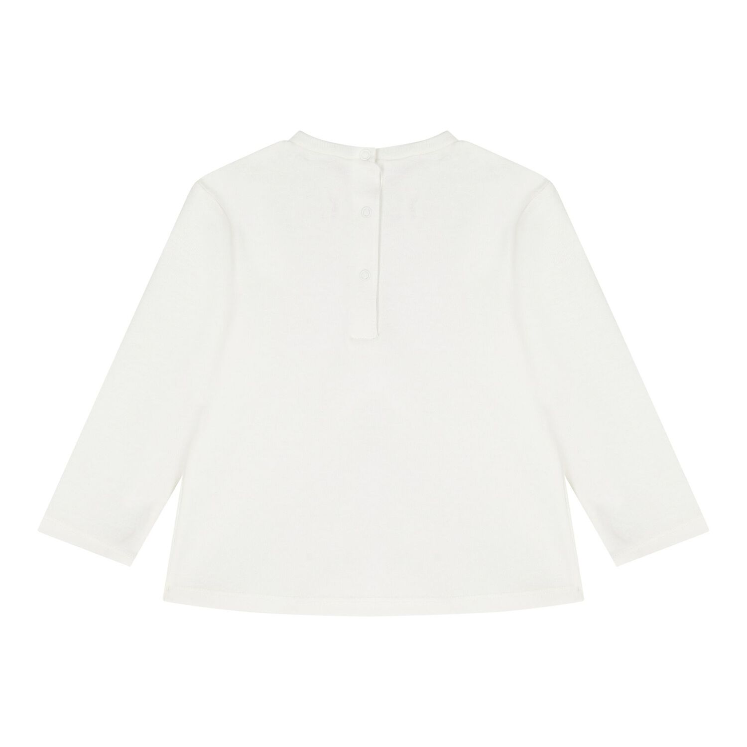 Baby Girls Ivory Bow Long Sleeve Top, 1, hi-res