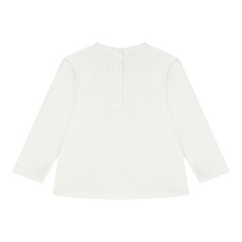 Baby Girls Ivory Bow Long Sleeve Top