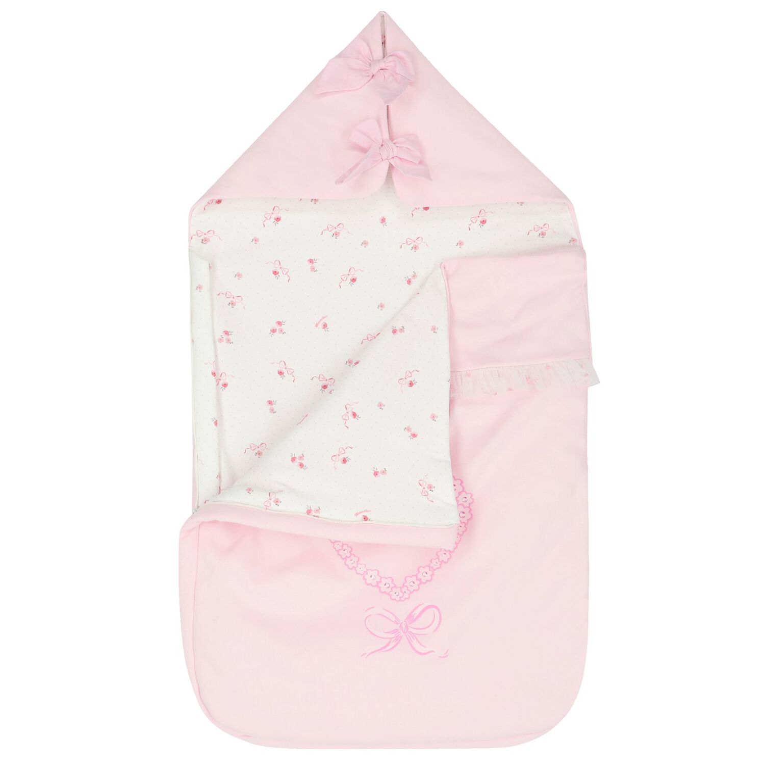 Baby Girls Pink & White Heart Nest, 1, hi-res