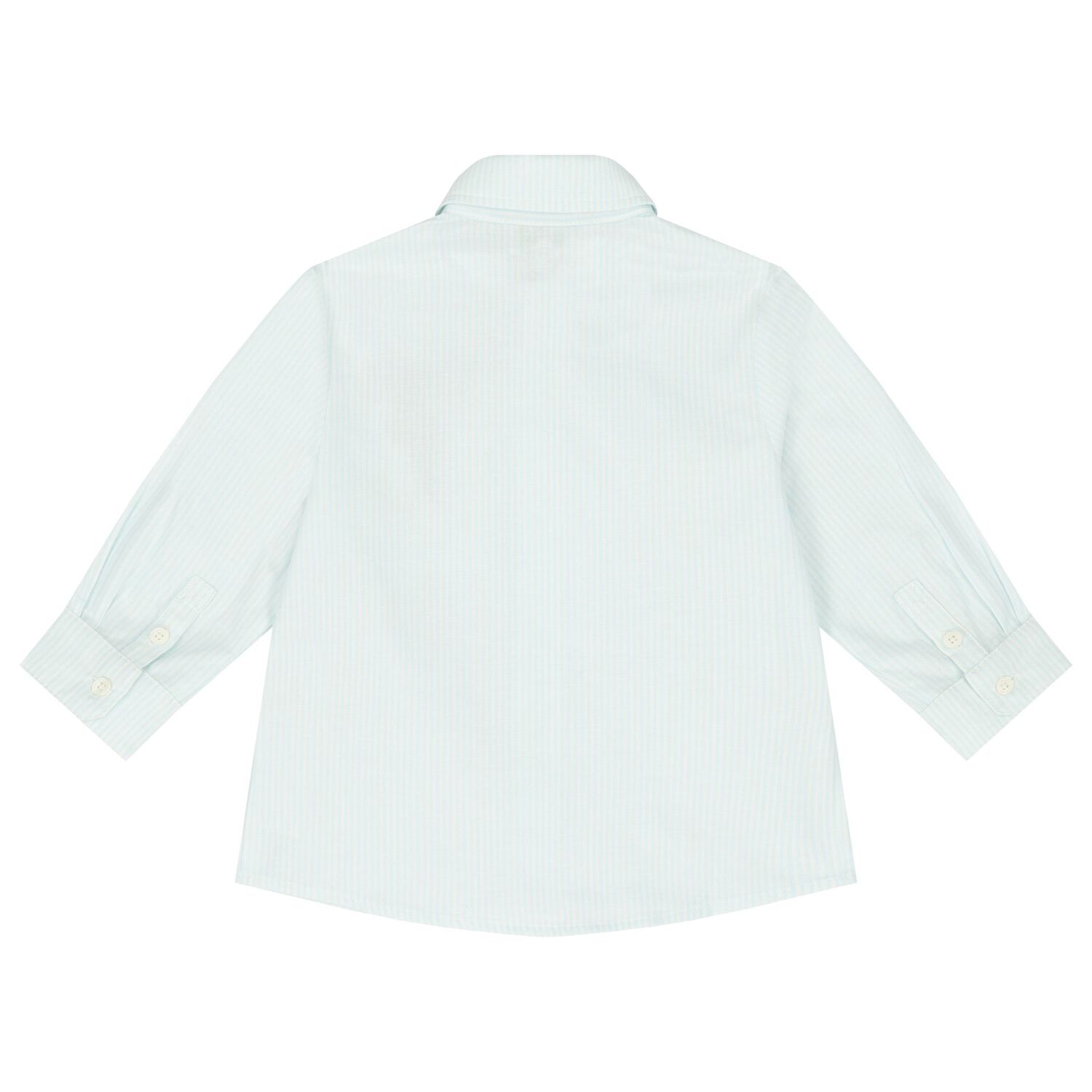 Younger Boys White & Green Logo Striped Shirt, 1, hi-res