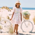 Girls White Floral Dress, 1, hi-res