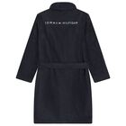 Navy Blue Logo Bathrobe, 1, hi-res