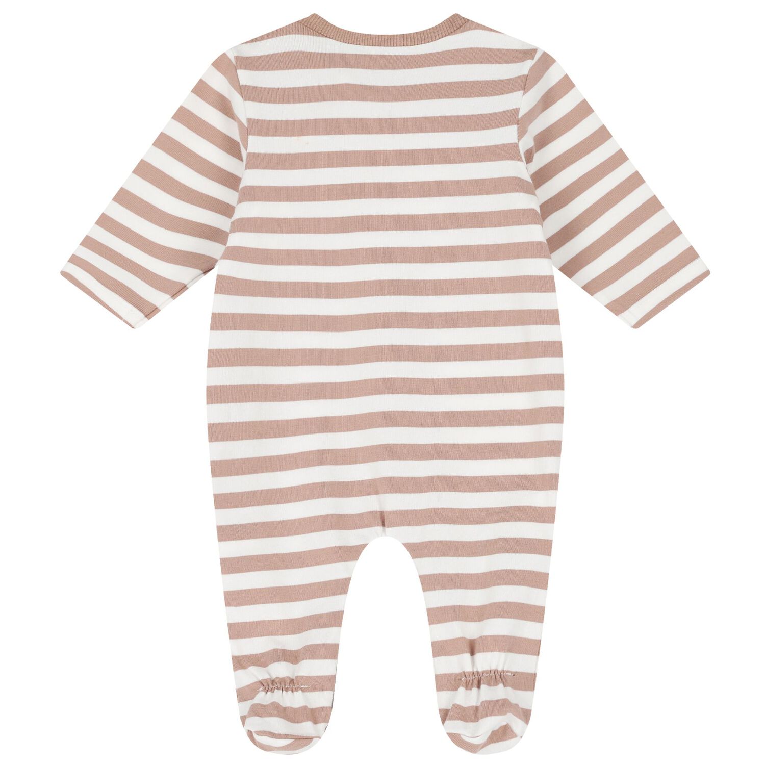 Brown & White Cotton Teddy Bear Babygrows ( 2-Pack ), 1, hi-res