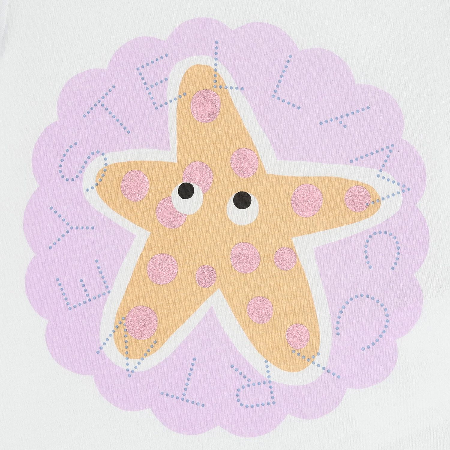 Younger Girls White Star Logo T-Shirt, 1, hi-res