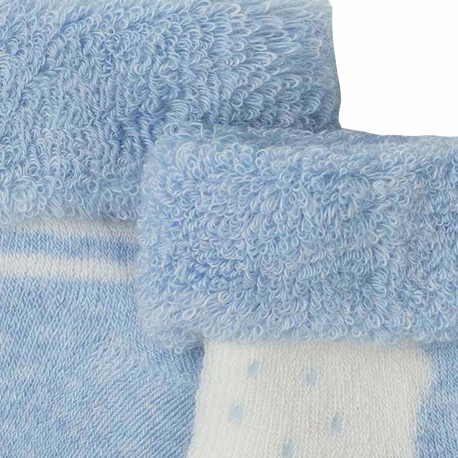 جوارب اطفال باللون الازرق والابيض للاولاد (4 قطع), 1, hi-res