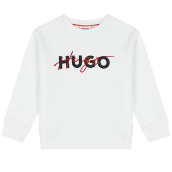 Boys White Logo Sweatshirt