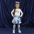 Girls White & Blue Logo Swirl Skirt Set, 1, hi-res