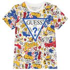 تيشيرت أولاد بالشعار باللون الأبيض , 2, hi-res