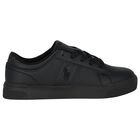 Boys Black Logo Trainers, 1, hi-res