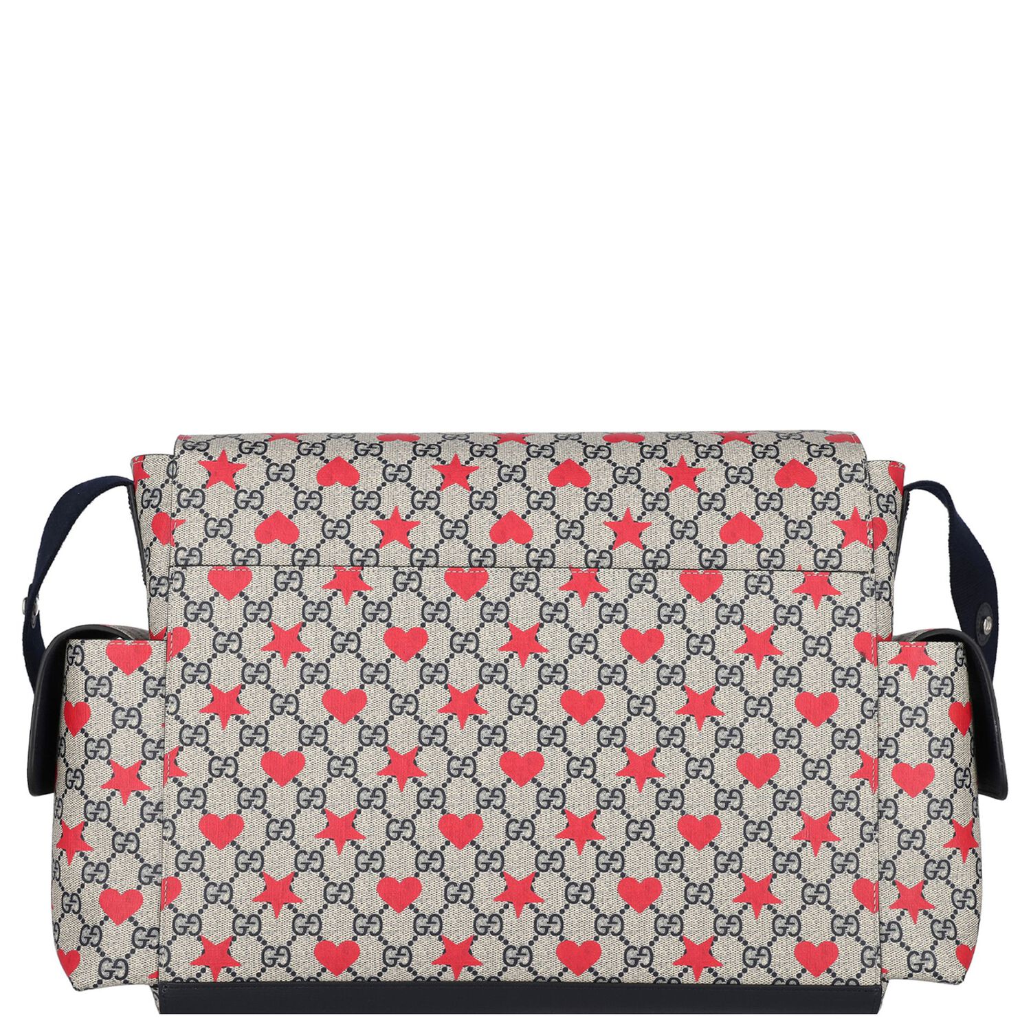 Beige & Red GG Supreme Baby Changing Bag, 1, hi-res