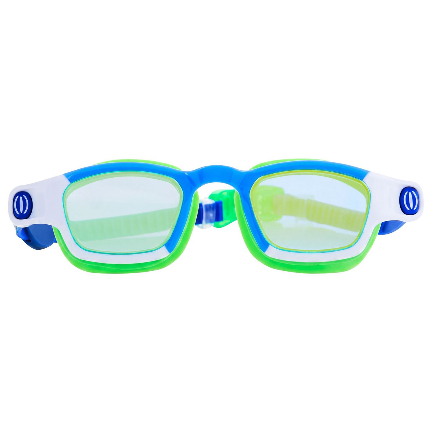 Boys Green, Blue & White Swimming Goggles, 1, hi-res