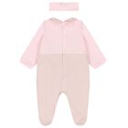 Baby Girls Pink & Gold Logo Babygrow Gift Set, 1, hi-res