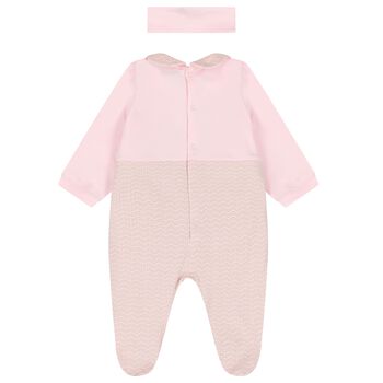 Baby Girls Pink & Gold Logo Babygrow Gift Set