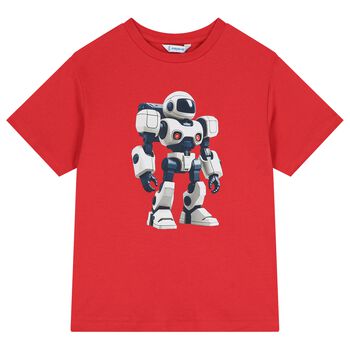 Boys Red Robot T-Shirt