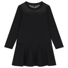 Girls Mini Me Black Logo Dress, 1, hi-res