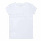 تيشيرت فلورا قطن باللون الابيض للبنات , 1, hi-res