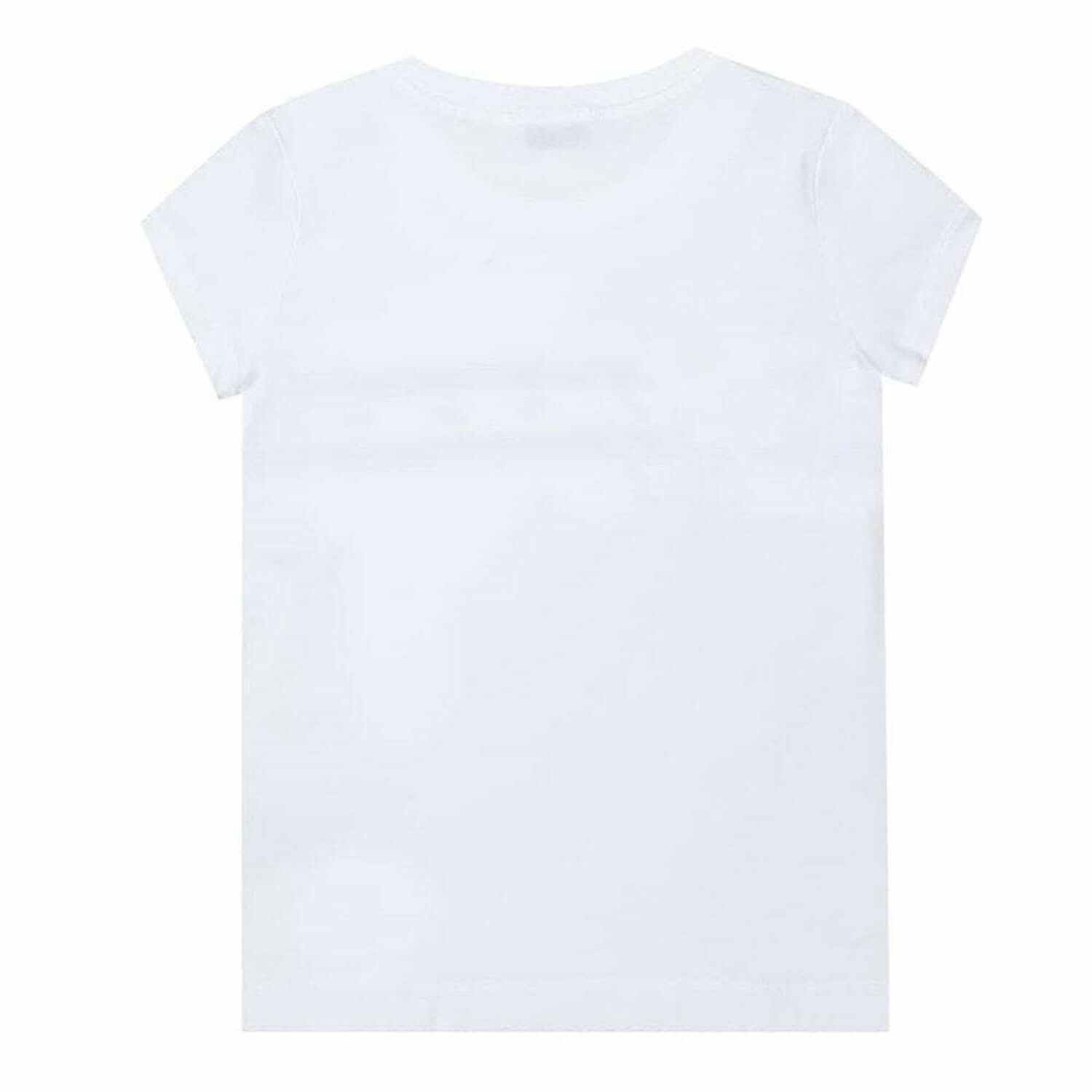 تيشيرت فلورا قطن باللون الابيض للبنات , 1, hi-res