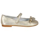 حذاء بنات باليه باللون الذهبي, 1, hi-res