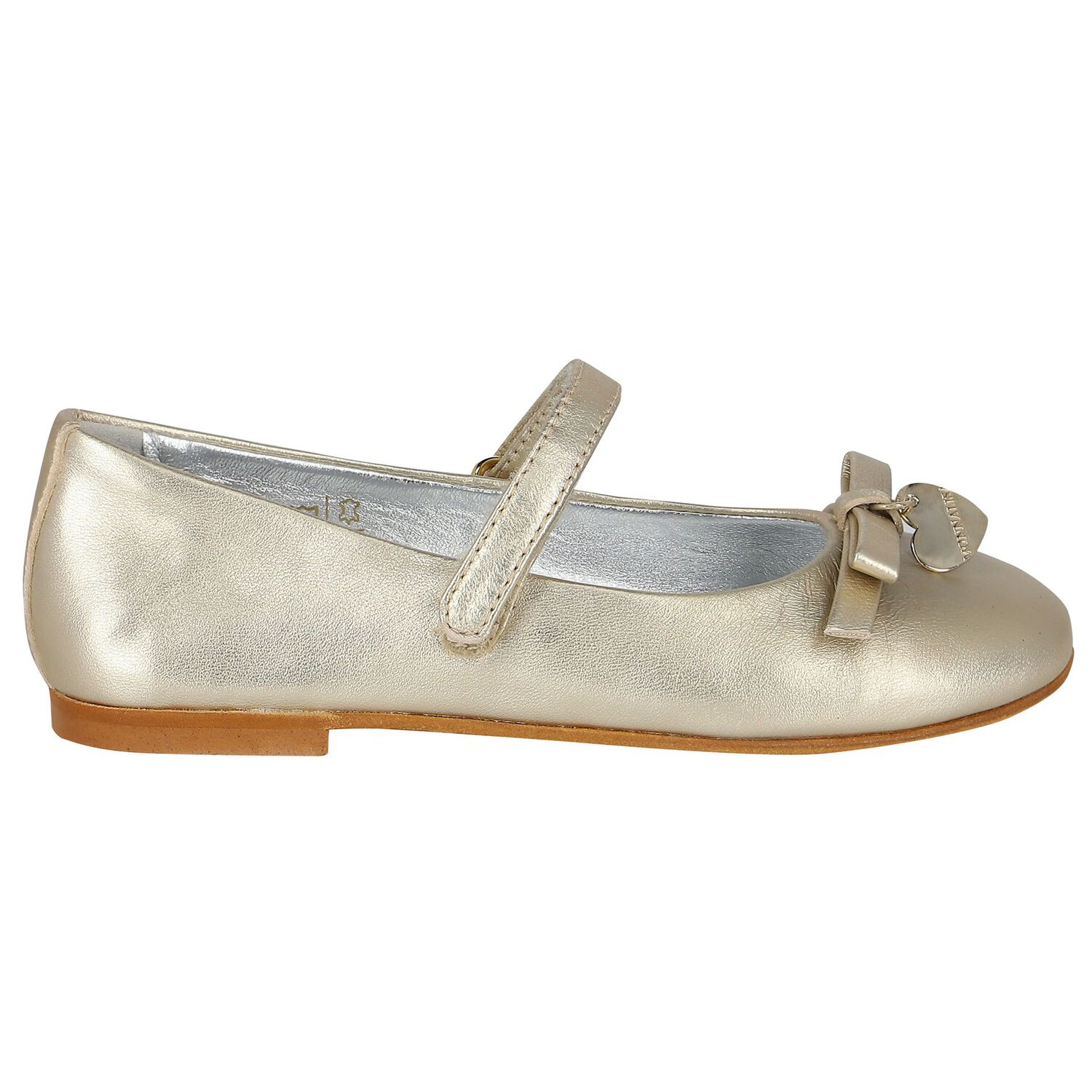 حذاء بنات باليه باللون الذهبي, 1, hi-res