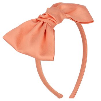 Girls Orange Bow Headband