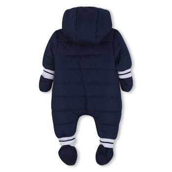 Baby Boys Navy Blue Logo Snowsuit