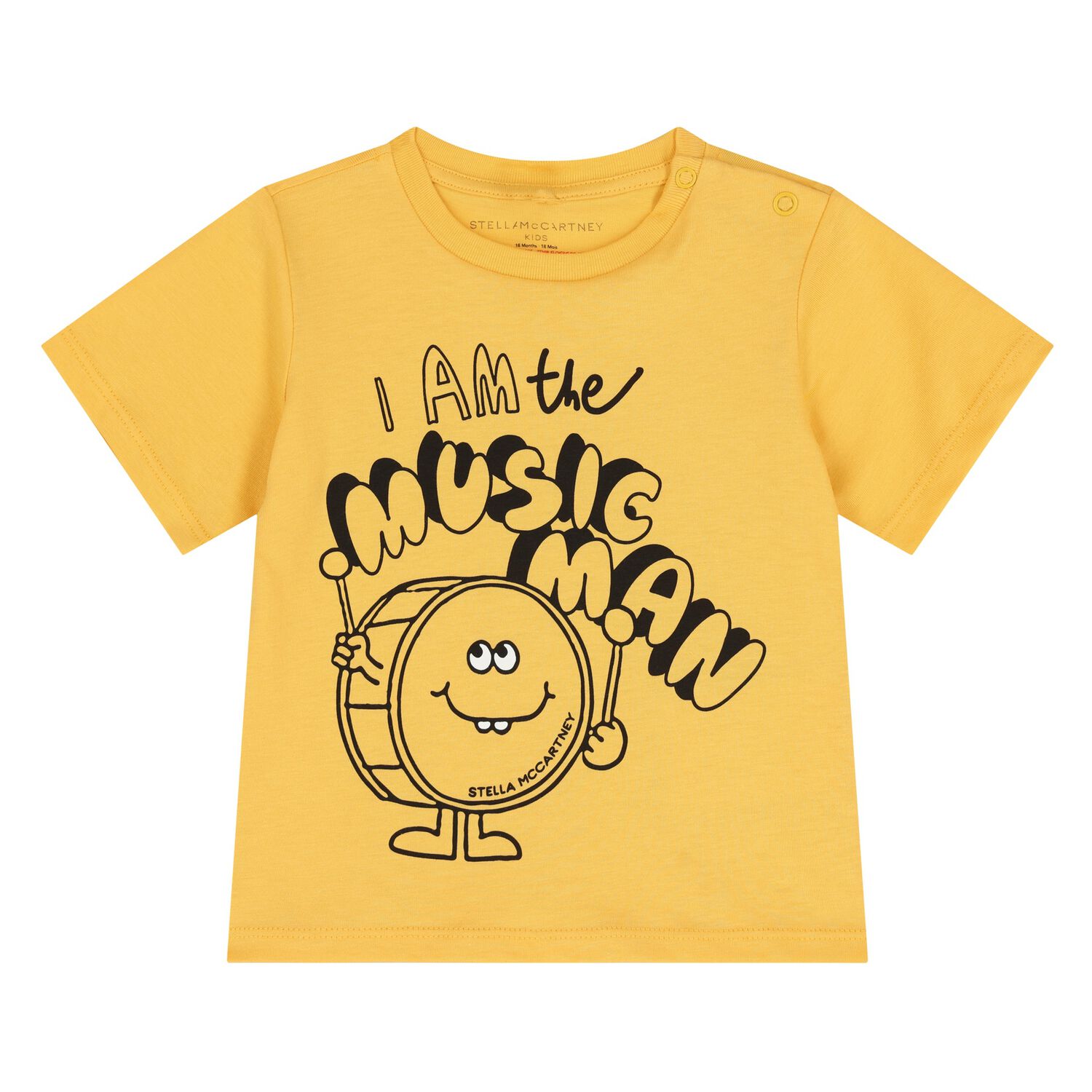 Younger Boys Yellow Music Man T-Shirt, 1, hi-res