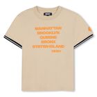 Boys Beige Logo T-Shirt, 1, hi-res