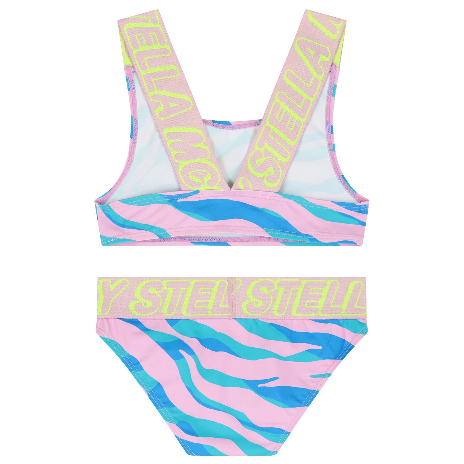 Girls Blue & Pink Logo Bikini, 1, hi-res image number null