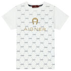 Boys White Logo T-Shirt, 2, hi-res