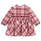 Younger Girls Pink Check Dress, 1, hi-res