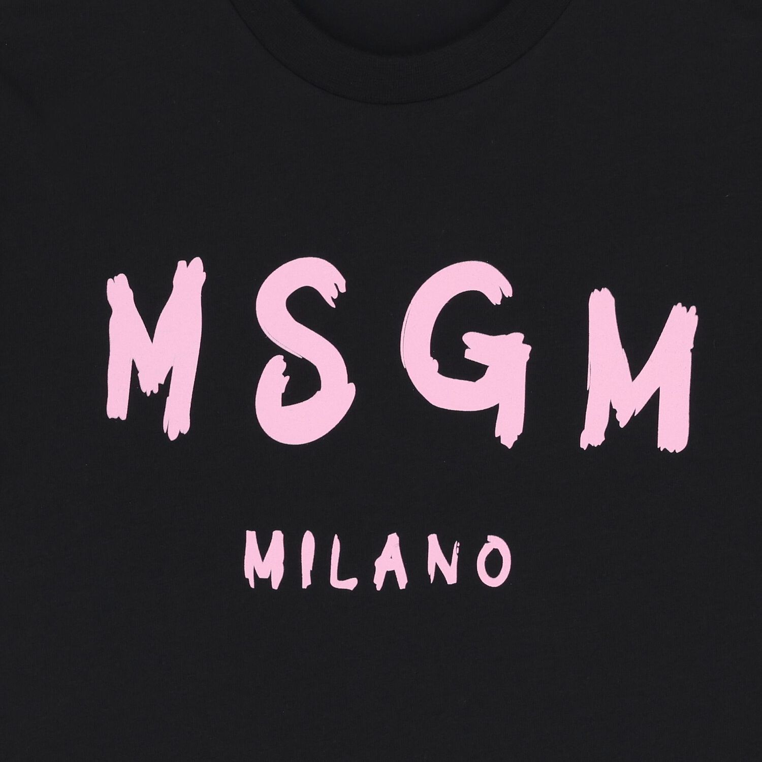 تي شيرت بناتي أسود بشعار, 4, hi-res