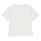 تيشيرت أطفال بالشعار باللون الأبيض , 1, hi-res