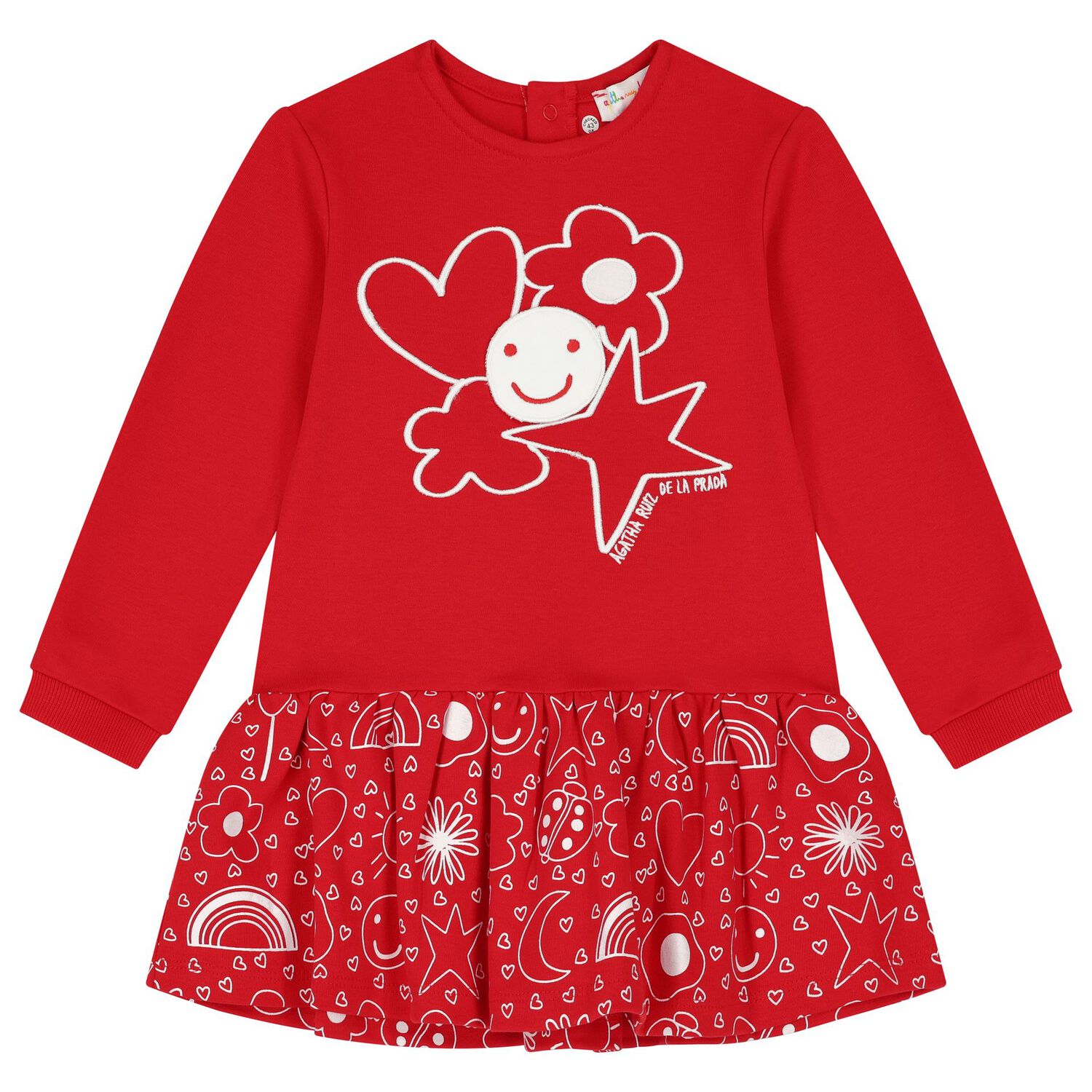 Girls Red Flower Dress Set, 1, hi-res image number null