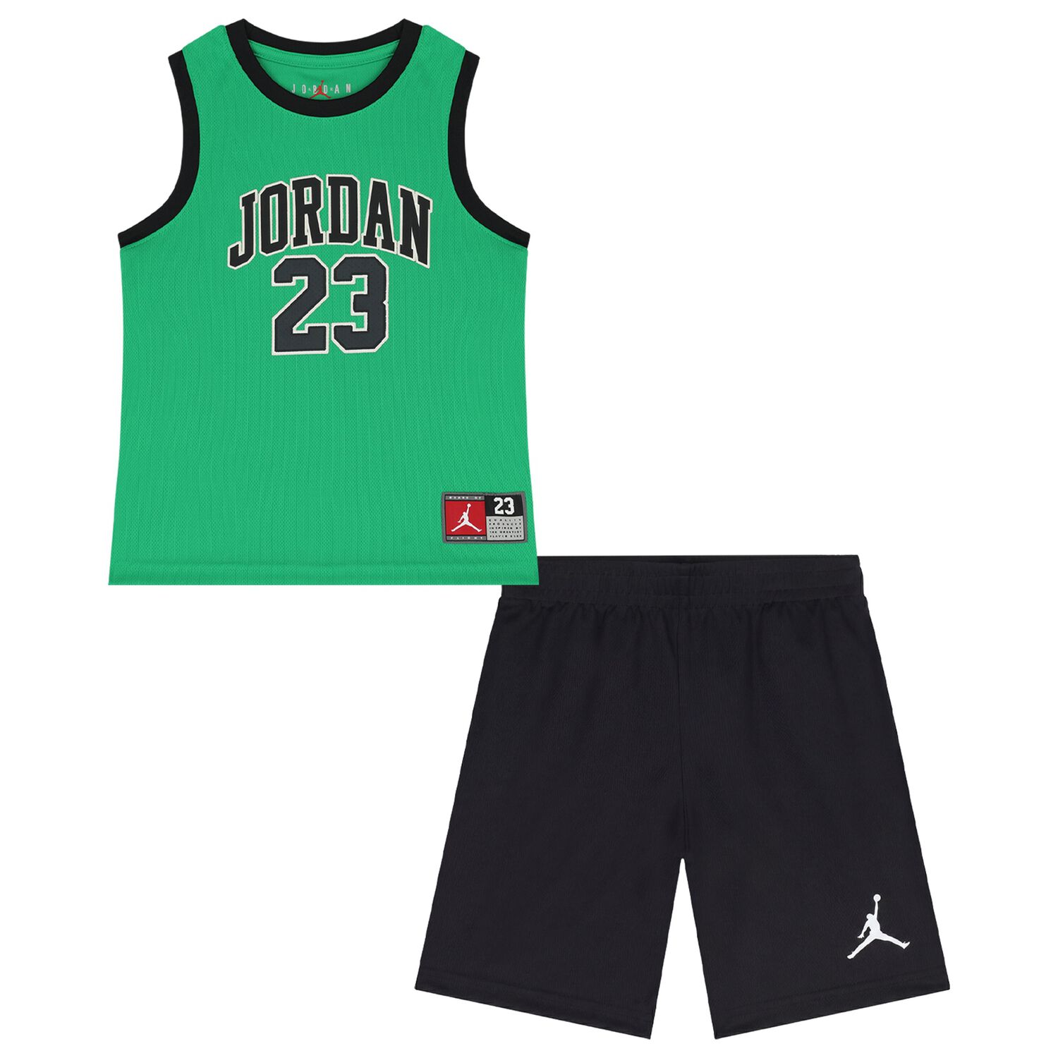 Boys Green & Black Jordan Shorts Set, 3, hi-res