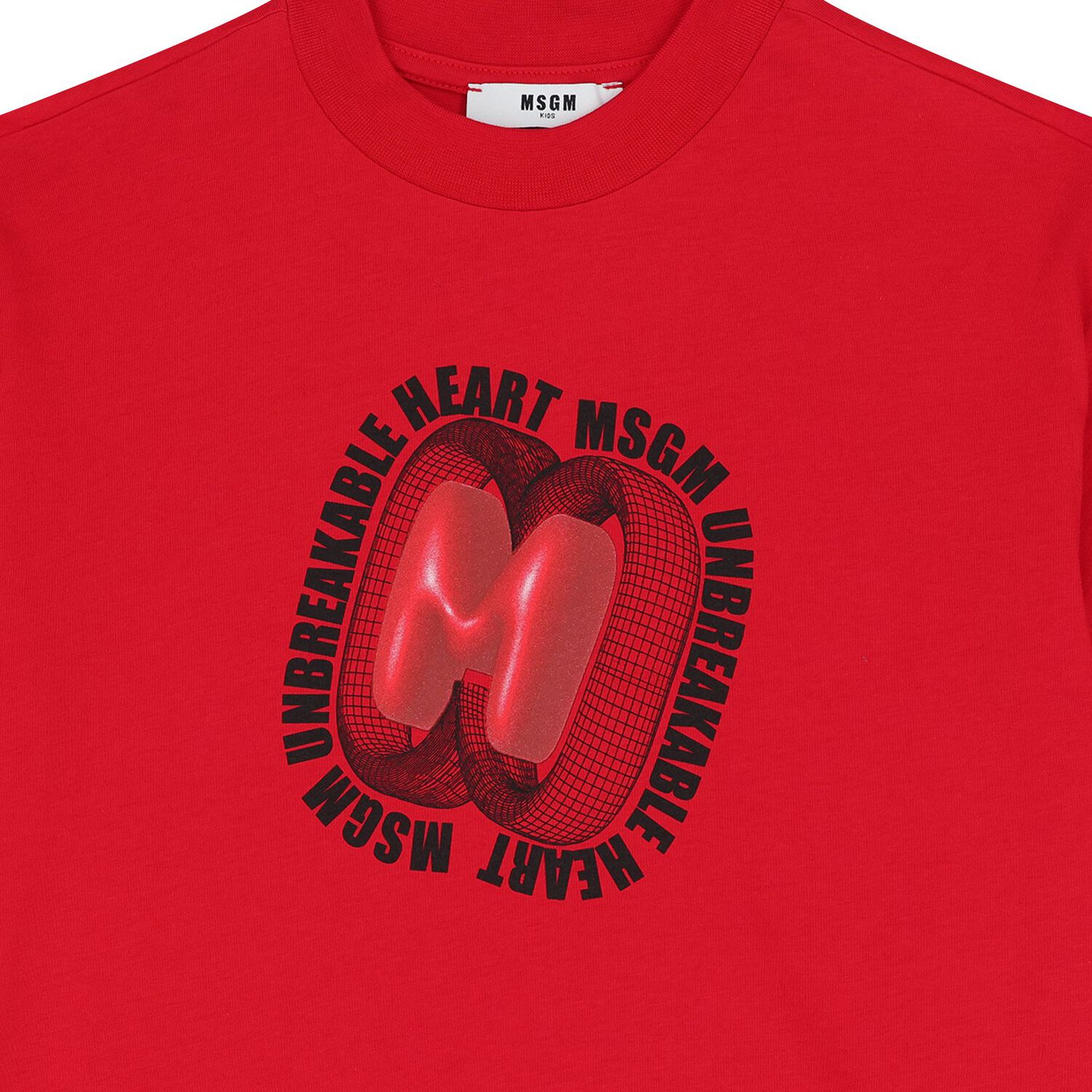 تي شيرت أحمر بشعار للبنات, 1, hi-res