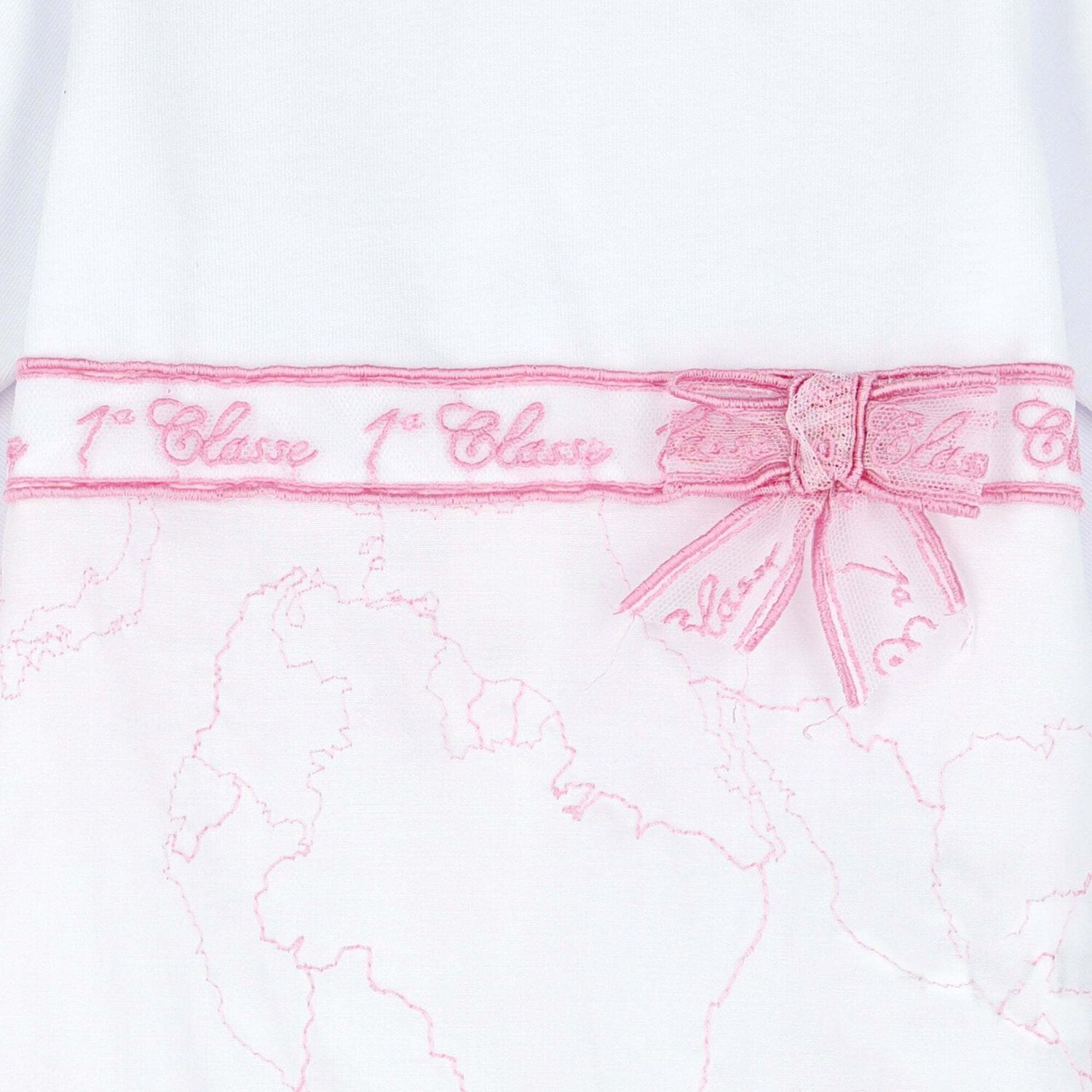 Girls White & Pink Geo Map Babygrow, 1, hi-res image number null
