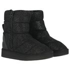 Girls Black Logo Boots, 1, hi-res