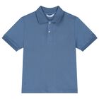 Boys Blue Polo Shirt, 5, hi-res