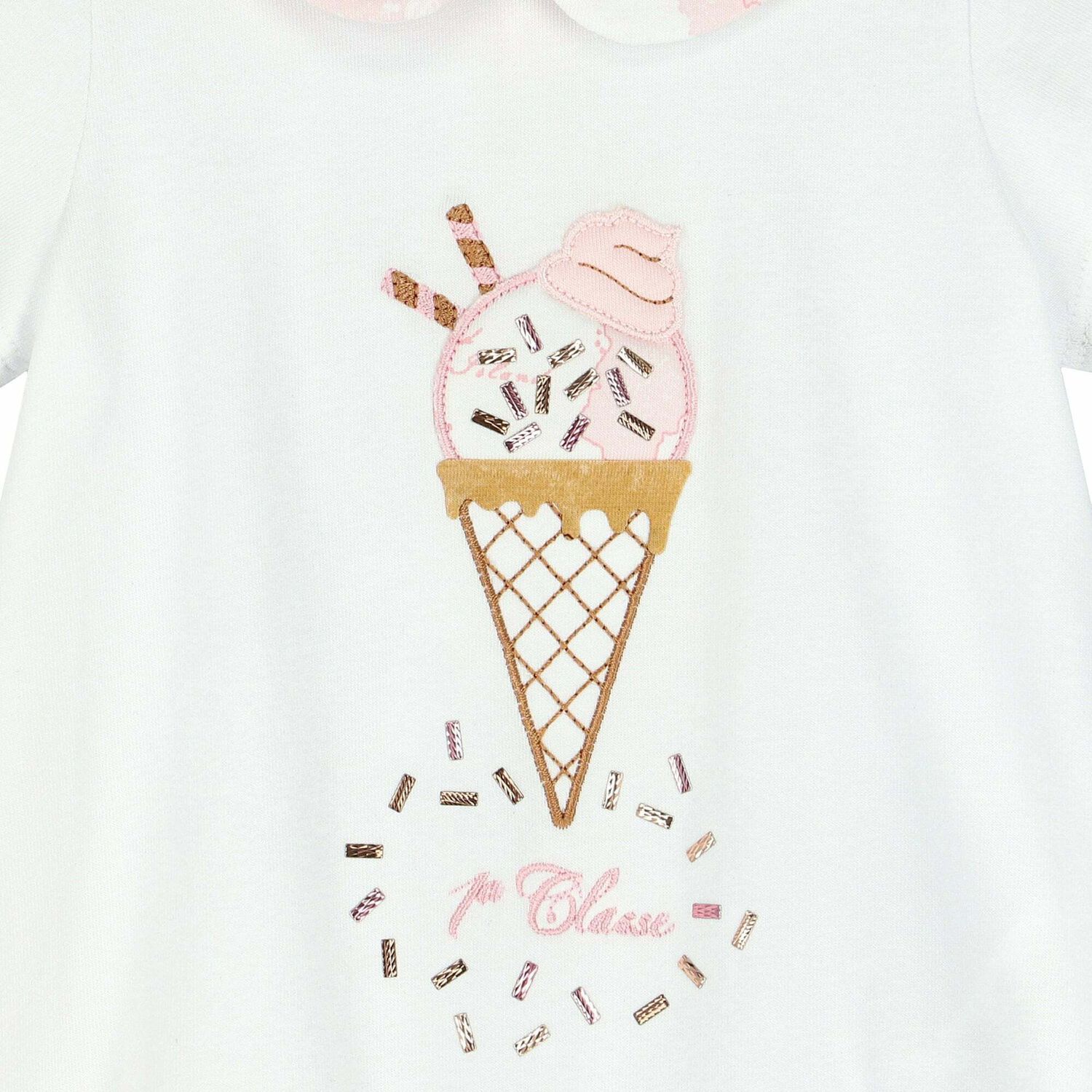 Baby Girls White & Pink Geo Map Romper, 1, hi-res image number null