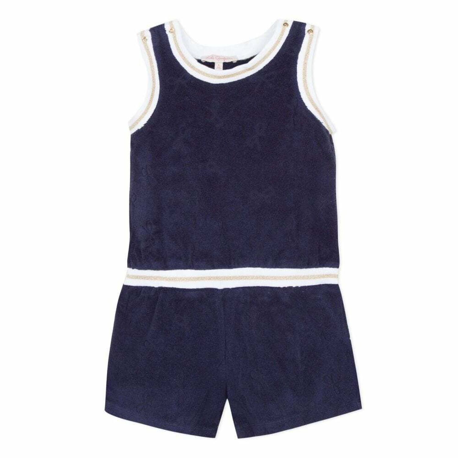 Girls Navy Blue Playsuit, 1, hi-res image number null