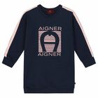 فستان بالشعار باللون الكحلى, 1, hi-res