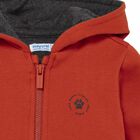 Younger Boys Orange Tiger Zip Up Top, 1, hi-res
