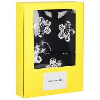 Younger Girls Black Flower Tracksuit