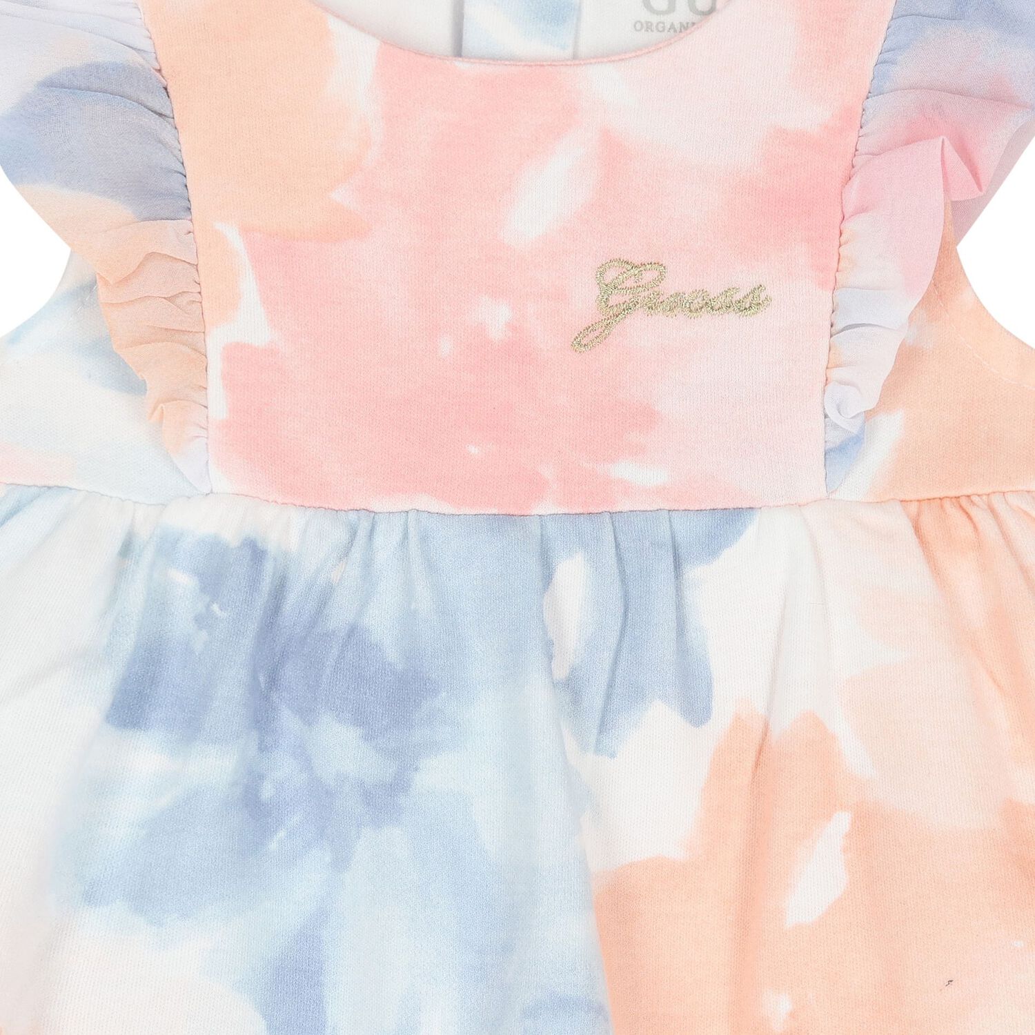 Baby Girls Pink & Blue Tie Dye Flower Print Bodysuit, 1, hi-res image number null