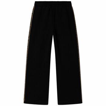 Girls Black Logo Trousers